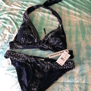 Robin Piccone Satchi Floral Keyhole Halter Bikini